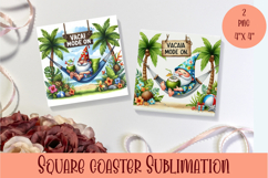Funny animal Coaster Sublimation |cute tropical animal png Product Image 1