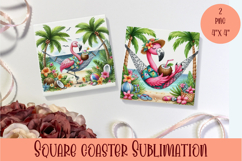 Funny animal Coaster Sublimation |cute tropical animal png Product Image 1