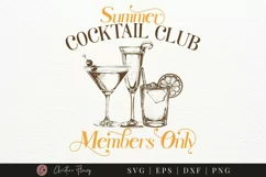 Summer Cocktail Club Members Only SVG | Summer Cocktail PNG Product Image 1