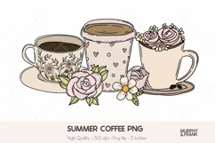Summer Coffee Png  Spring Sublimation Png  Mothers Day Png