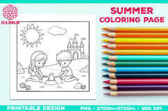 Bundle of Summer Beach Kids Coloring Page Product Image 25