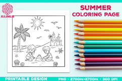 Bundle of Summer Beach Kids Coloring Page Product Image 29