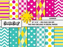 Summer Colors Digital Papers, scrapbook, backgrounds designs Product Image 2