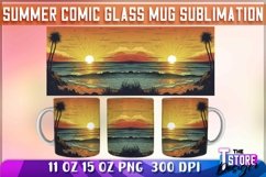 Summer Comic Mug Sublimation | 11 oz 15 oz Mug Sublimation Product Image 1