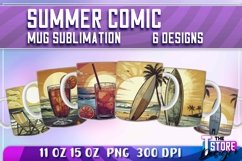 Summer Comic Mug Sublimation | 11 oz 15 oz Mug Sublimation Product Image 2