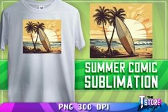 Summer Comic Sublimation | T-Shirt Design | PNG Design Product Image 1