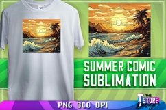 Summer Comic Sublimation | T-Shirt Design | PNG Design Product Image 1
