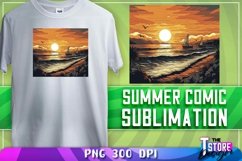 Summer Comic Sublimation | T-Shirt Design | PNG Design Product Image 1
