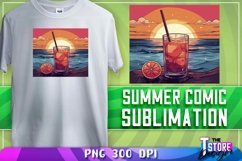 Summer Comic Sublimation | T-Shirt Design | PNG Design Product Image 1