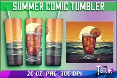 Summer Comic Tumblers Wrap 20 oz. | Tumblers Sublimation Product Image 1