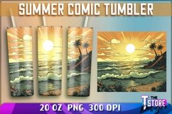 Summer Comic Tumblers Wrap 20 oz. | Tumblers Sublimation Product Image 1