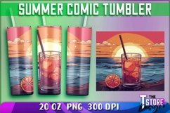 Summer Comic Tumblers Wrap 20 oz. | Tumblers Sublimation Product Image 1