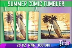 Summer Comic Tumblers Wrap 20 oz. | Tumblers Sublimation Product Image 1