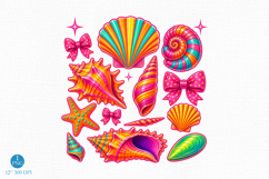 Summer Coquette Seashell PNG, Summer Vibes Png Product Image 1