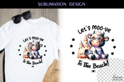 Cartoon Summer Cow|Positive Quotes Sublimation|Beach T Shirt Product Image 1