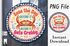 Summer Crab Beach Door Hanger PNG Product Image 1