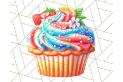 Bright Summer Cupcake PNG Clipart, Colorful Cupcakes Product Image 4