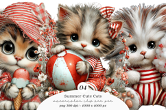 Summer Cute Cats Clipart Product Image 1