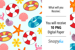 Summer Cute Cats Seamless Digital Paper Product Image 5