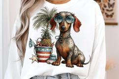 Summer Dachshund Dog Png Clipart Product Image 3