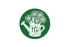 Watering Can with Daisies Round Sign Laser Cut SVG Product Image 2