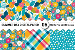Summer Day Digital Paper ,Summer Day Product Image 1