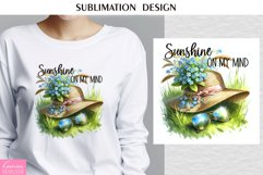 Summer Flowers and Hat|Happy Quotes| T shirt Print Design Product Image 1