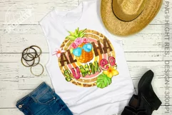 Aloha Summer png, retro summer sublimation design Product Image 1
