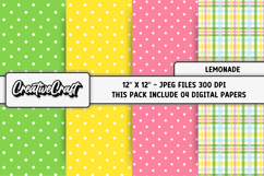 Lemonade Digital papers, tropical summer scrabpook designs Product Image 1