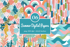 Summer Digital Paper Summer Background Product Image 1