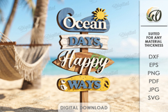 Summer Directional Signs Bundle Laser Cut. Summer Decor SVG Product Image 9