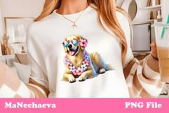 Summer Golden Retriever Clipart | Coquette Dog Sublimation Product Image 2