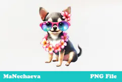 Summer Chihuahua Clipart | Coquette Dog Sublimation PNG Product Image 2