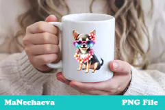 Summer Chihuahua Clipart | Coquette Dog Sublimation PNG Product Image 3