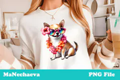 Summer Chihuahua Clipart | Coquette Dog Sublimation PNG Product Image 1