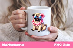 Summer Pug Clipart | Coquette Dog Sublimation Product Image 3