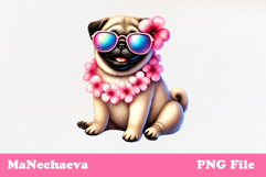Summer Pug Clipart | Coquette Dog Sublimation Product Image 2