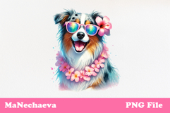 Summer Australian Shepherd Clipart | Coquette Dog PNG Product Image 2