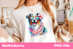 Summer Australian Shepherd Clipart | Coquette Dog PNG Product Image 1