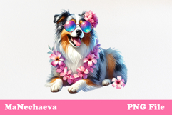 Summer Australian Shepherd Clipart | Coquette Dog PNG Product Image 2