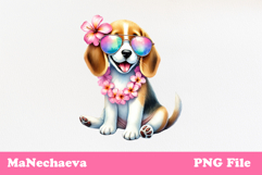 Summer Beagle Clipart | Coquette Dog Sublimation Product Image 2