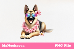 Summer German Shepherd Clipart | Coquette Dog Sublimation Product Image 2