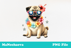 Summer Pug Clipart | Coquette Dog Sublimation Product Image 2