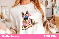 Summer German Shepherd Clipart | Coquette Dog Sublimation Product Image 1