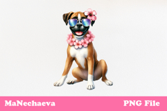 Summer Boxer Clipart | Coquette Dog Sublimation Product Image 2