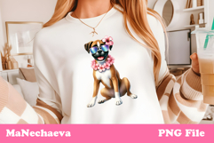 Summer Boxer Clipart | Coquette Dog Sublimation Product Image 1