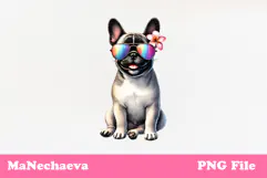 Summer French Bulldog Clipart | Cute Dog Sublimation Product Image 2