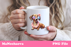 Summer Dachshund Clipart | Coquette Dog Sublimation Product Image 3