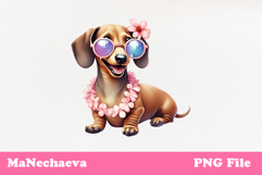 Summer Dachshund Clipart | Coquette Dog Sublimation Product Image 1