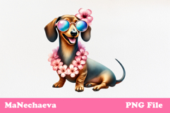Summer Dachshund Clipart | Coquette Dog Sublimation Product Image 2